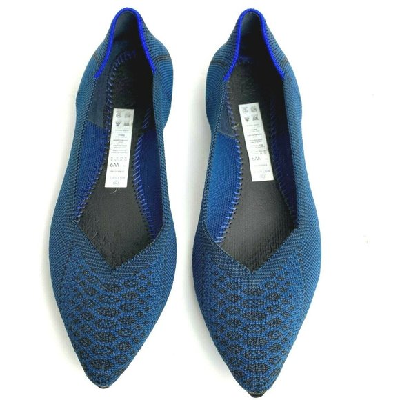 Rothys Teal Python Point Flats 9 Retired - Picture 6 of 8